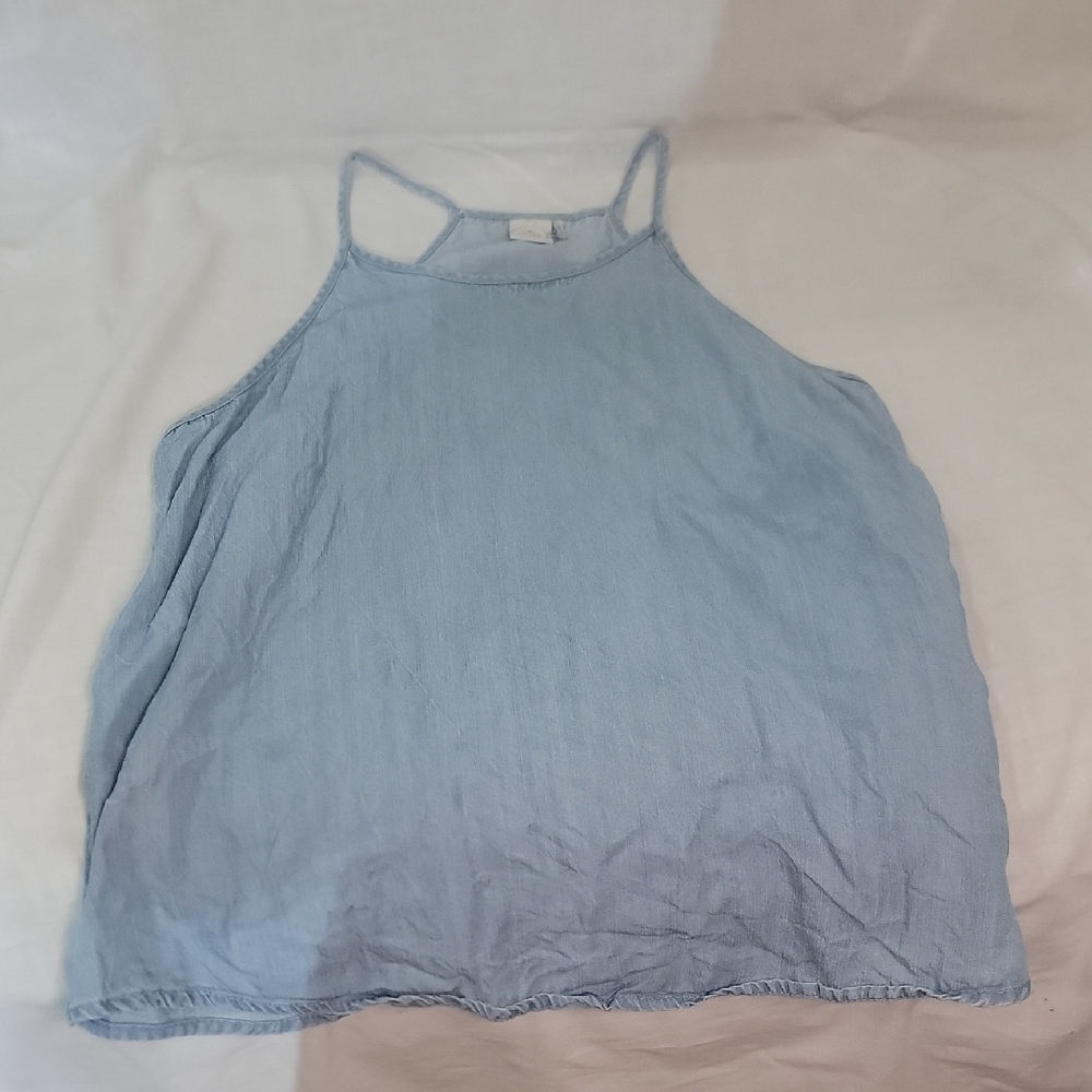 Paper Crane Blue Spaghetti Strap Relaxed Tank Top